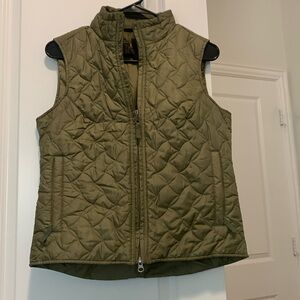 Olive green quilted vest